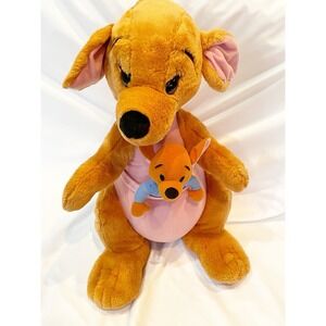 Disney Pooh Jumbo Kanga and Roo 21" Large Plush Stuffed Kangaroo Toy Mattel RARE